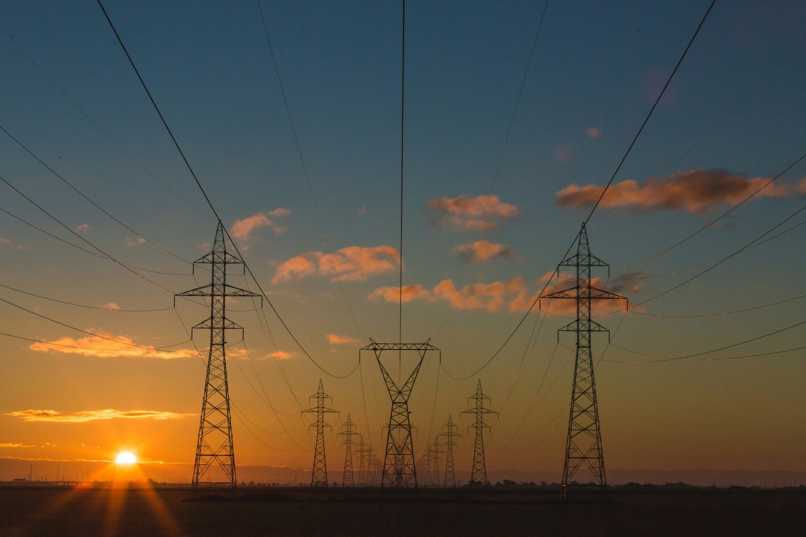 Transmission infrastructure across rural land illustrating property concerns tied to data center expansion.